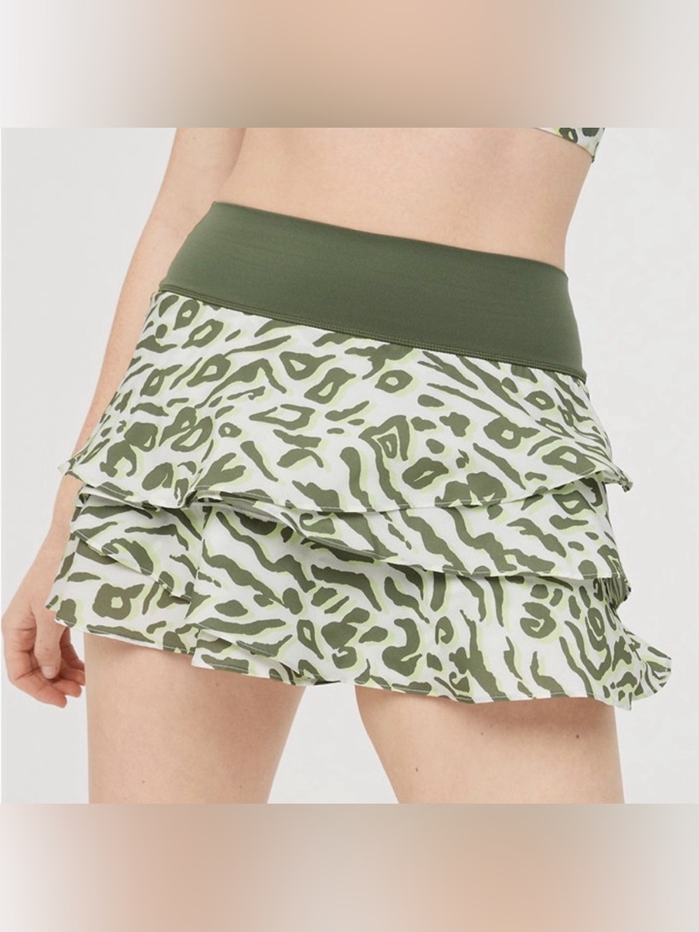 OFFLINE BY AERIE Cheetah Print Ruffle Athletic Skort